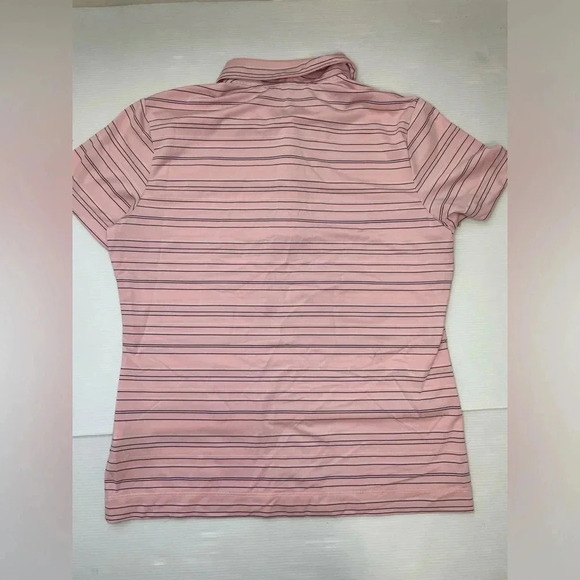 Nike Golf Fit Dry Women’s Polo Pink Black White Stripe 1/4 Zip Size M - Picture 6 of 7